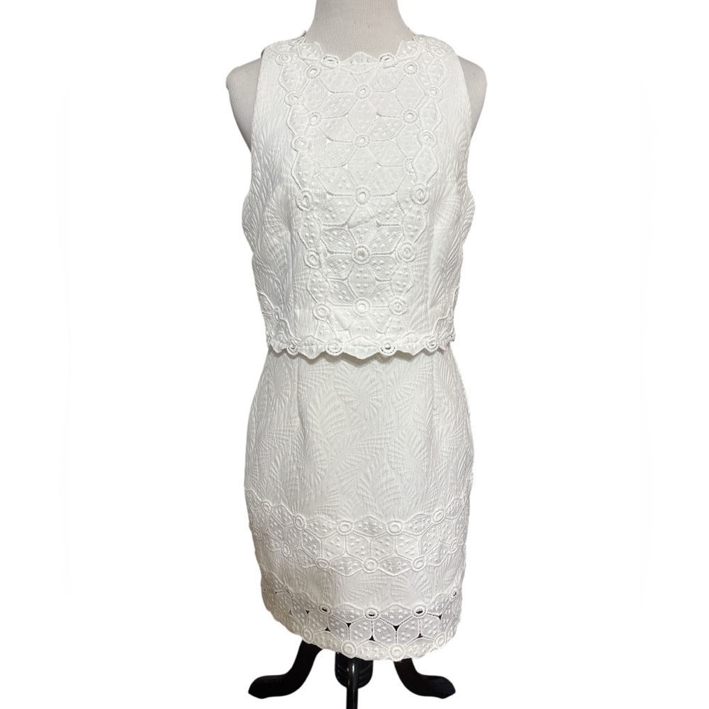 Antonio Melani lined white mid length Dress